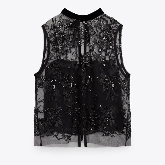 Zara Embroidered Tulle Top and Skirt Set - size M - Picture 5 of 7